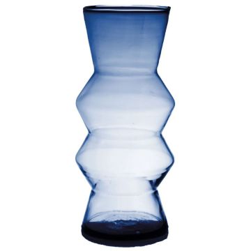 Decorative vase ERCELINA made of glass, recycled, clear-blue, 27cm, Ø13cm