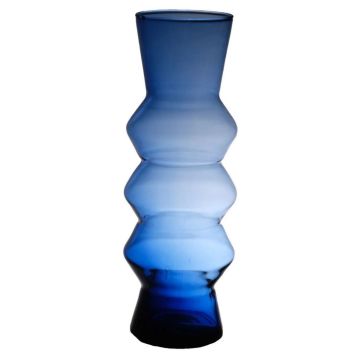 Decorative vase ERCELINA made of glass, recycled, clear-blue, 36cm, Ø13cm