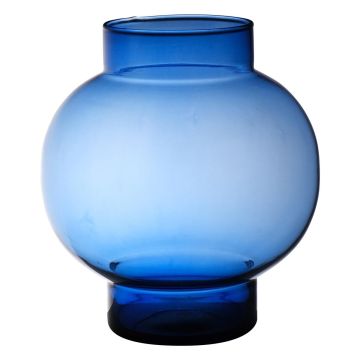 Glass vase RAINIERO, recycled, blue-clear, 26cm, Ø26cm