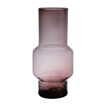 Glass flower vase FORTUNATO, recycled, violet-clear, 30cm, Ø14cm