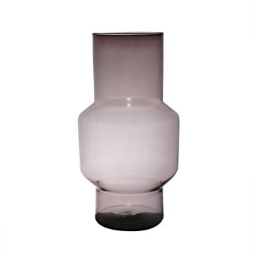 Glass flower vase FORTUNATO, recycled, violet-clear, 35cm, Ø19cm