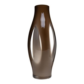 Foor vase PROSPERO made of glass, brown-clear, 50cm, Ø21cm