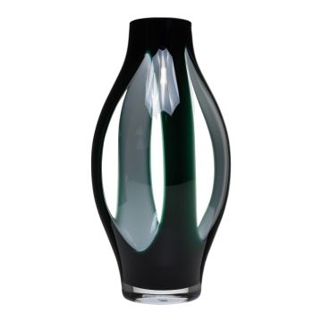 Foor vase PROSPERO made of glass, green-clear, 50cm, Ø21cm