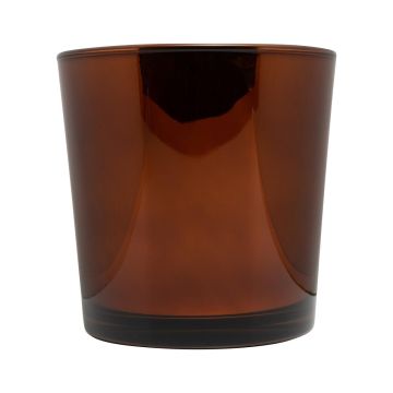 Plant pot made of glass ALENA SHINY, shiny copper, 19cm, Ø19cm