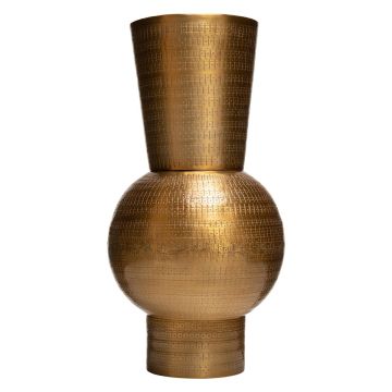 Metal decorative vase YESENIA with structure, gold, 40cm, Ø20cm