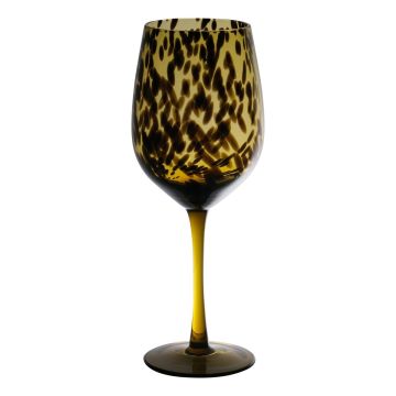 Stemware glass RUSSELL, leopard pattern, brown-clear, 22,5cm, Ø8cm