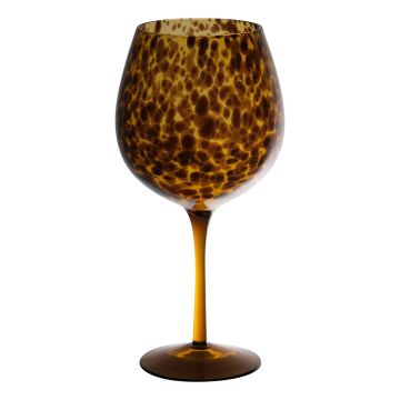 Stemware glass RUSSELL, leopard pattern, brown-clear, 23,5cm, Ø9,5cm