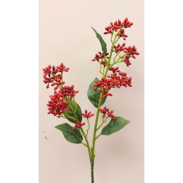 Decorative snowball branch LABIBA with buds, red, 24"/60cm