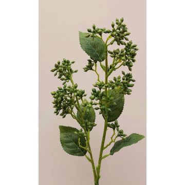 Decorative snowball branch LABIBA with buds, green, 24"/60cm