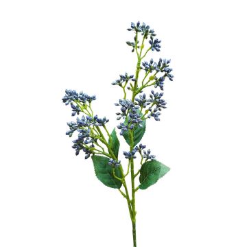 Decorative snowball branch LABIBA with buds, blue, 24"/60cm