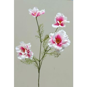 Decorative flower branch Cosmos PRESTIOSA, white-pink, 30"/75cm