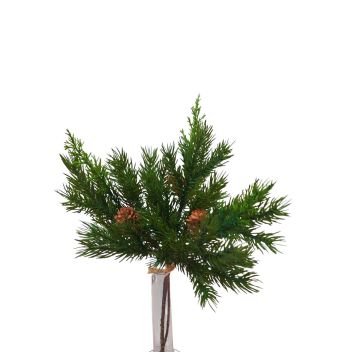 Decorative cryptomeria bunch KIGANJA with cones, green, 14"/35cm