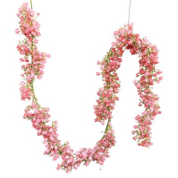 Artificial gypsophila garland LITAGO, pink-fuchsia, 6ft/180cm