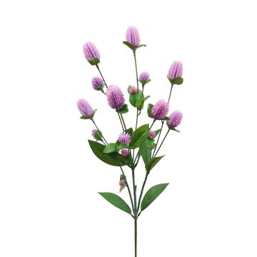 Decorative flower branch Globe amaranth THUSNELDA, purple, 28"/70cm