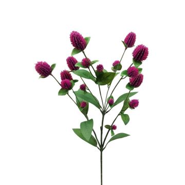 Decorative flower branch Globe amaranth THUSNELDA, violet, 28"/70cm