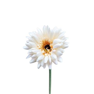 Artificial gerbera flower TEUDELINDE, white-cream, 22"/55cm, Ø3.1"/8cm