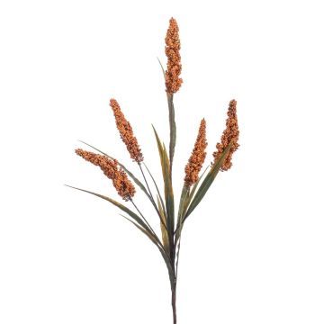 Artificial sorghum branch SENSA with ears, orange, 24"/60cm