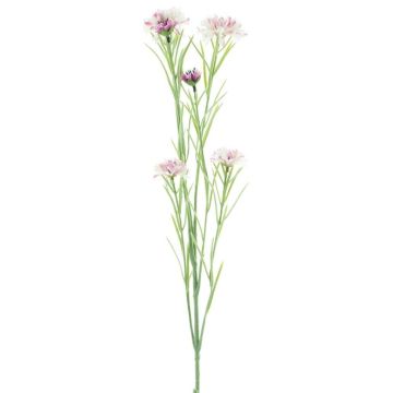 Decorative cornflower branch OHNDI, mauve-white, 3ft/95cm