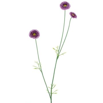 Decorative flower branch Bellis NIKSA, dark purple, 22"/55cm