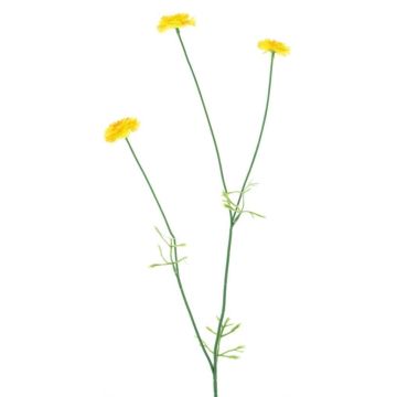 Decorative flower branch Bellis NIKSA, yellow, 22"/55cm