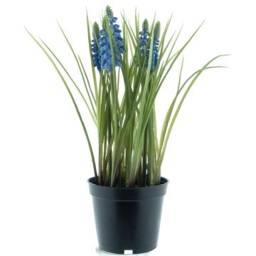 Artificial grape hyacinth INDALU, blue, 10"/25cm