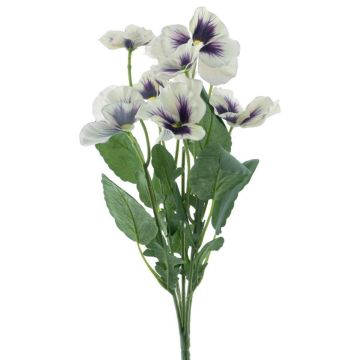 Artificial flower Pansy REEVA, spike, cream-violet, 14"/35cm