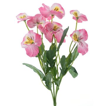 Artificial flower Pansy REEVA, spike, pink-yellow, 14"/35cm