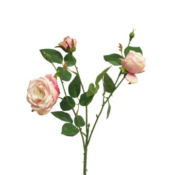 Decorative rose branch SHIYUN, pink-cream, 24"/60cm