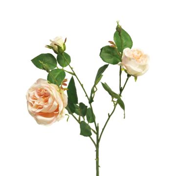 Decorative rose branch SHIYUN, cream-pink, 24"/60cm