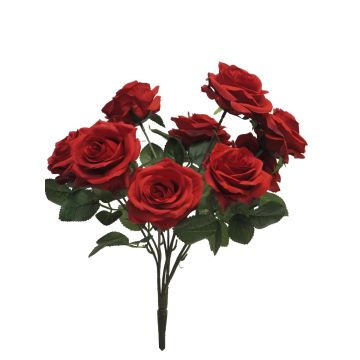 Fake rose bush KAILIN on spike, red, 16"/40cm