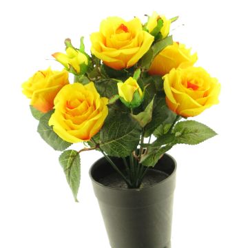 Artificial rose ZHIXIAO, yellow, 10"/25cm