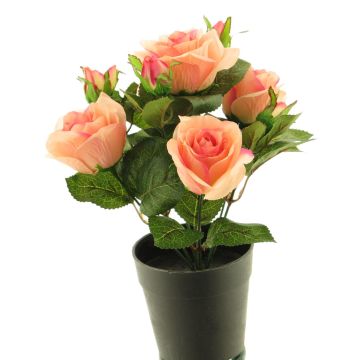 Artificial rose ZHIXIAO, salmon, 10"/25cm