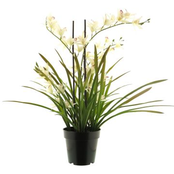 Artificial Cymbidum orchid XINGUI, pink-cream, 28"/70cm