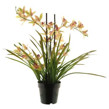 Artificial Cymbidum orchid XINGUI, pink-green, 28"/70cm