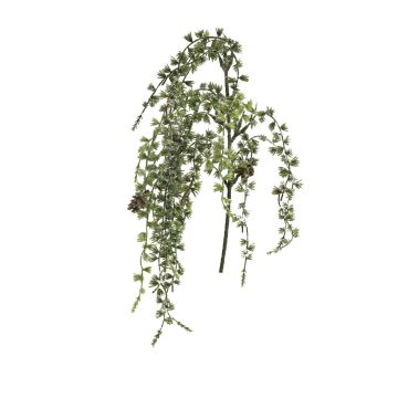 Decorative larch branch NANZIA, frozen, with pine cones, green, 31"/80cm