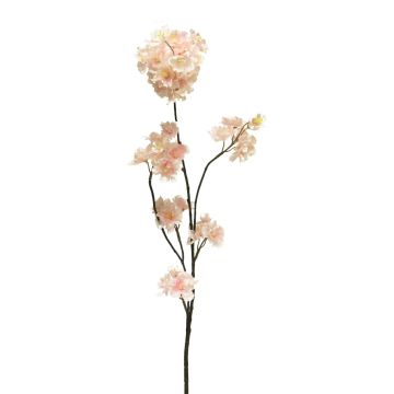 Artificial plum tree branch OUNALI with flowers, pink-cream, 33"/85cm