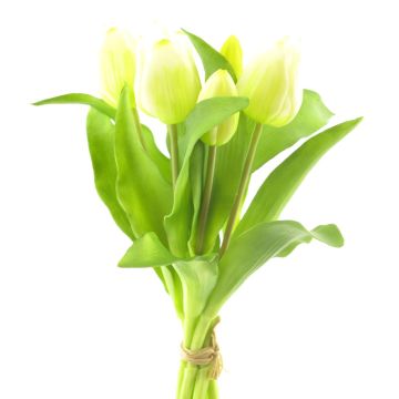 Artificial tulip bouquet LONA, white, 12"/30cm