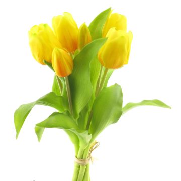 Artificial tulip bouquet LONA, yellow, 12"/30cm