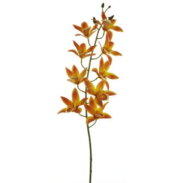 Decorative cymbidium orchid branch YAMEI, orange-yellow, 31"/80cm