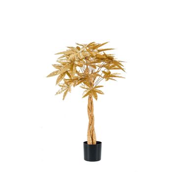 Artificial tree Pachira JINX, artificial trunks, metallic gold, 4ft/120cm