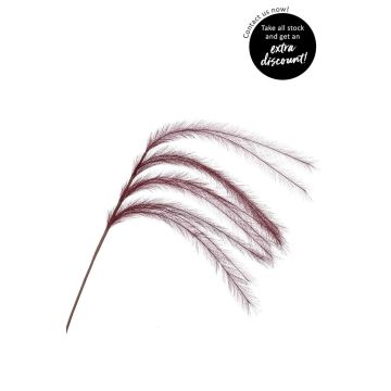 Artificial branch Feather grass panicles LUMINIA, burgundy red, 4ft/135cm
