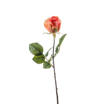 Artificial rose POPI, orange-pink, 22"/55cm