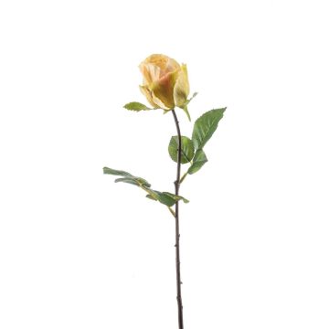 Artificial rose POPI, yellow-pink, 22"/55cm