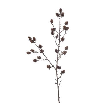 Decorative pine branch ALVERIC with cones, brown, 33"/85cm