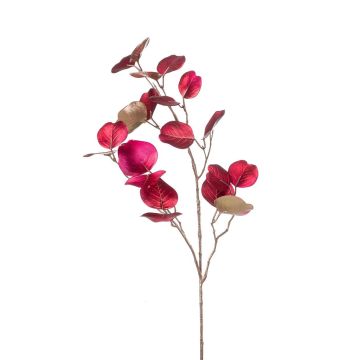 Decorative eucalyptus branch FERNI, metallic red, 31"/80cm