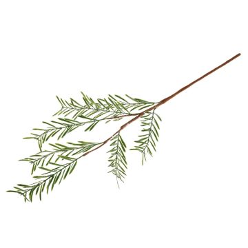 Plastic cypress branch ZHARANTE, snow-covered, green, 30"/75cm