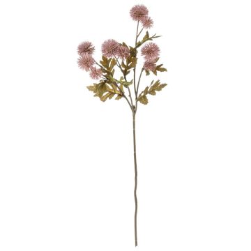 Artificial safflower flower branch TRUDBERTA, dry look, dusky pink, 22"/55cm