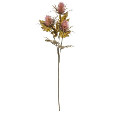 Artificial flower branch Sea holly TOTTE, dry look, dusky pink, 26"/65cm