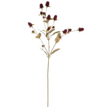 Artificial globe amaranth TUSIUNE, dry look, burgundy red, 28"/70cm