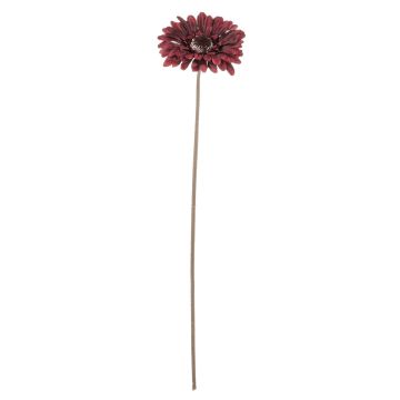 Plastic flower Gerbera TUNGUSKA, dry look, burgundy red, 20"/50cm